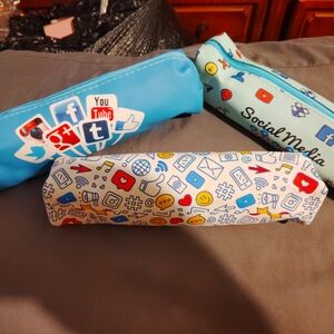Social Media Themed Kids Pencil Case Set